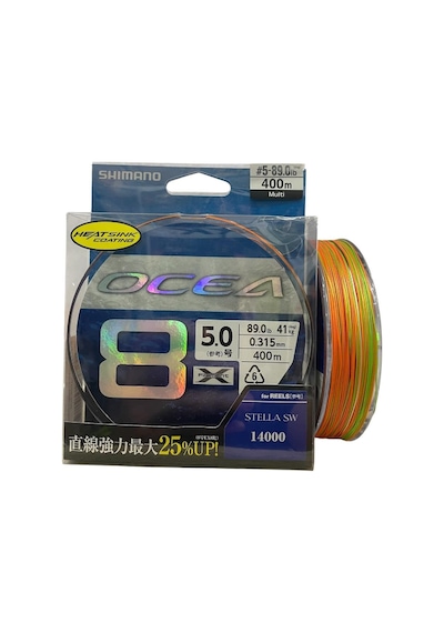 Shimano Ocea 8 Braid 400mt 0.315mm 5.0pe 41kg İp Örgü Misina Multi Color