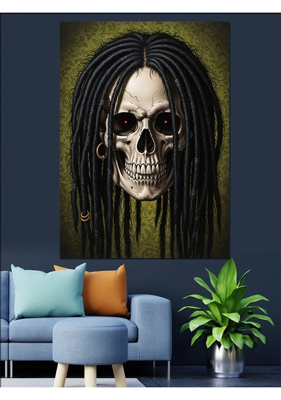 Ahşap Tablo Dreadlock Saçlı Siyah Kadın
