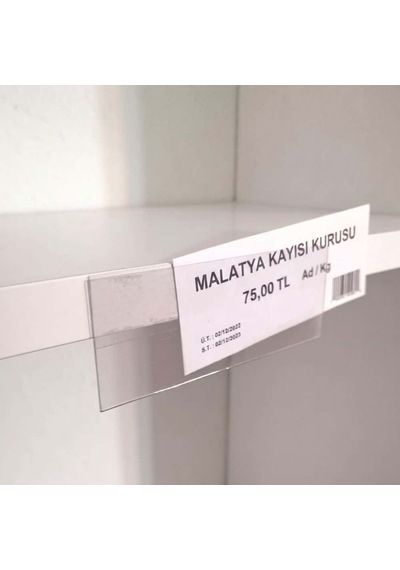Cep Tipi Yapışkanlı Şeffaf Etiketlik 10x5cm U Tipi 100lü Paket 100 Adet