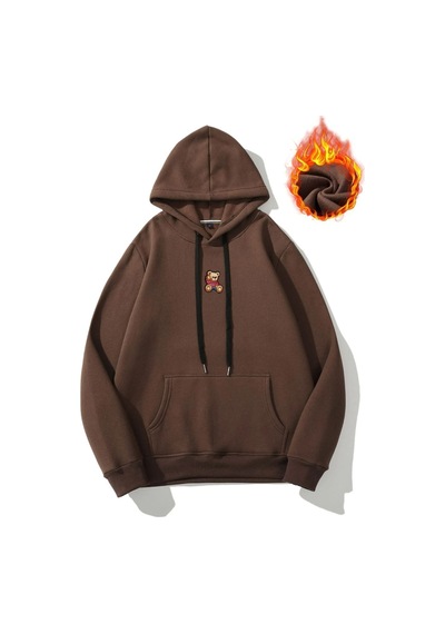 Altamira Unisex Ayıcık Baskılı Oversize Kapşonlu Sweatshirt 001