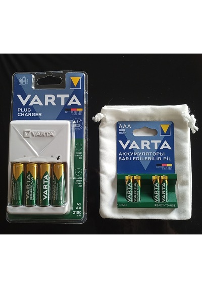 Vart Plug Şarj Cihazı+4x2100AA KALEM+4X800AAA İNCE PİL+ÇANTA