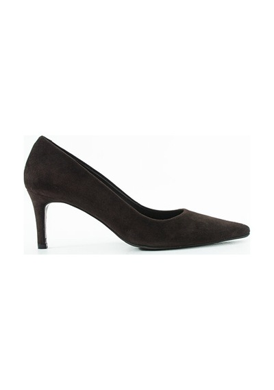 Dericia Shoes Elina Hakiki Deri Kadın İnce Topuklu Ayakkabı Kahverengi
