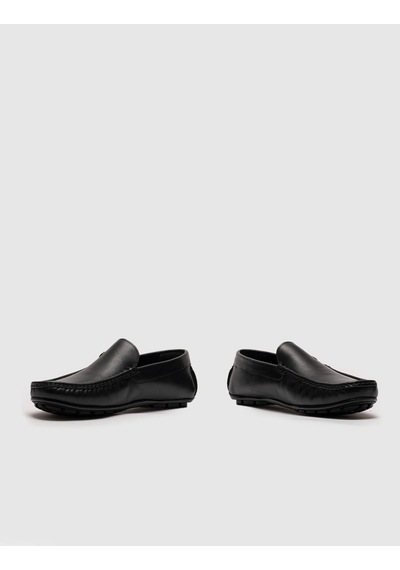 Cabani Santuna Hakiki Deri Siyah Erkek Loafer