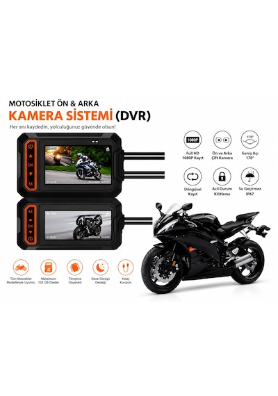 M5f Aksiyon Kamerası Motorsiklet Ön Ve Arka Kamera Sistemi 170 Derece Geniş Lens Full Hd 1080p Kayıt 3.0 İnç Ekran Wifi Gps Su Geçirmez Gece Görüşü Desteği Tüm Motorsikletlere Uyumlu M5f Aksiyon Kamerası Motorsiklet Ön Ve Arka Kamera Sistemi 170 Derece Geniş Lens Full Hd 1080p Kayıt 3.0 İnç Ekran Wifi Gps Su Geçirmez Gece Görüşü Desteği Tüm Motorsikletlere Uyumlu
