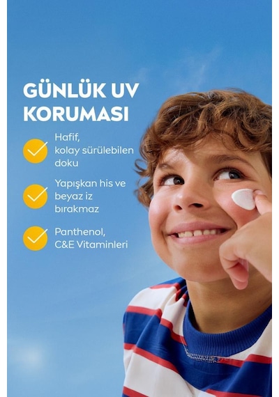 Sun Spf50+çocuklar İçin Çok Yüksek Güneş Korumalı Yüz,vücut Güneş Kremi 100 Ml,kokusuz,e,c Vitamini