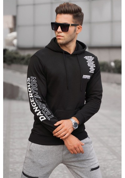 Madmext Madmext Siyah Baskılı Erkek Sweatshirt 5313-siyah Siyah