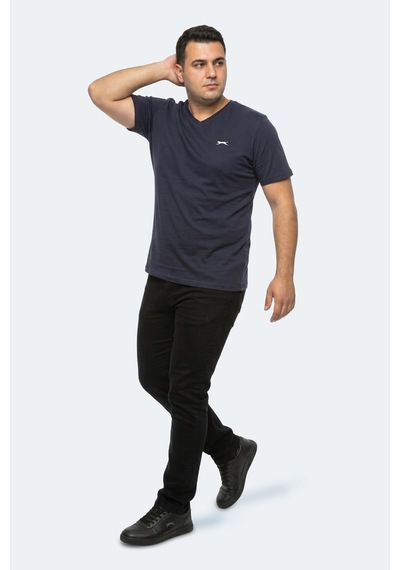Slazenger Rıvaldo Jmb Erkek Büyük Beden Lacivert Tişört