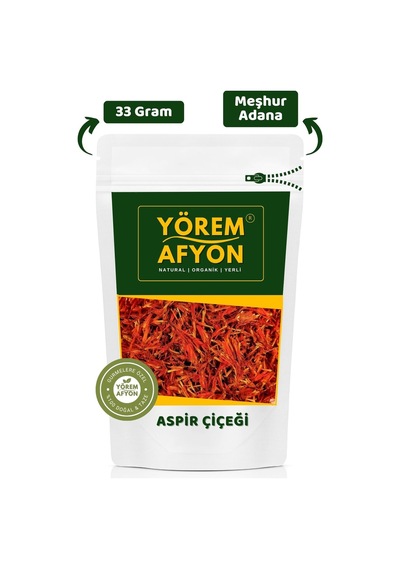 Yörem Afyon Saray Mutfağının Altın Rengi Hakiki Aspir Çiçeği, Yalancı Safran Haspir Carthamus Tinctorius 33g