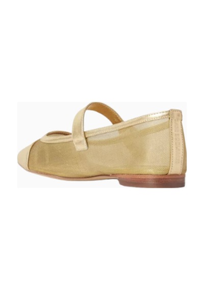Sam Edelman Miranda Altın Metalik Deri-mesh, Kare Burun Tokalı Mary Jane Kadın Ayakkabı