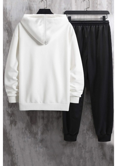 Uyguntarz Unisex Nope Baskılı Eşofman Takımı Beyaz