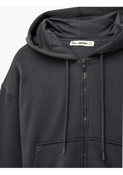 Koton Rahat Kalıp Uzun Kollu Kanguru Cepli Fermuarlı Kapüşonlu Sweatshirt Antrasit 6sal10332ık Antrasit Koton Rahat Kalıp Uzun Kollu Kanguru Cepli Fermuarlı Kapüşonlu Sweatshirt Antrasit 6sal10332ık Antrasit