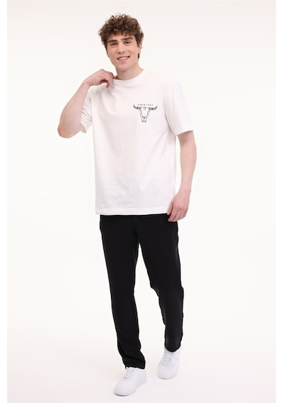 Wrangler Loose Fit Grafik Logo Beyaz Erkek Kısa Kol T-shirt 000000000102265396 Beyaz