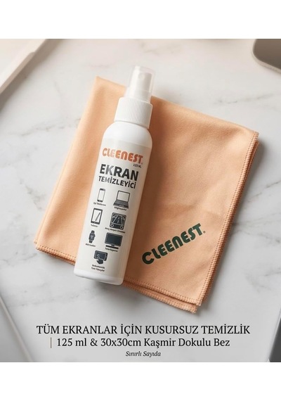 Temizleyici Seti 125 Ml Sprey Ve 30x30 Cm Mikrofiber Bez Tüm Ekranlar Için