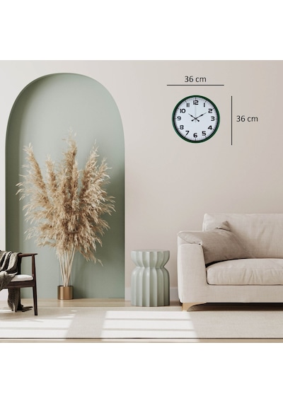 Yeşil 36 Cm Zarif Duuvar Saati 13710974