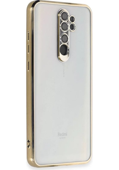 Newface Xiaomi Redmi Note 8 Pro Kılıf Razer Lensli Silikon - Gold Altın