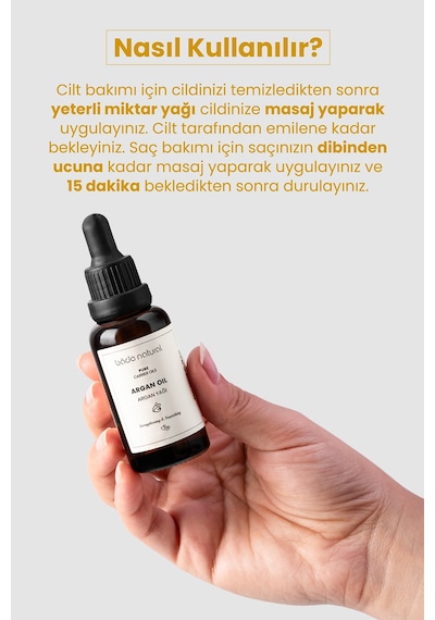 Bade Natural Soğuk Sıkım Argan Yağı 30 ML