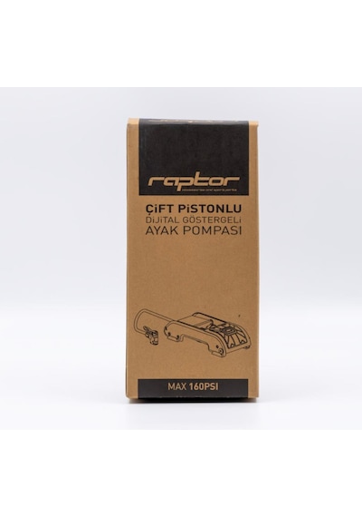 Kron Raptor Çift Pistonlu Dijital Göstergeli Ayaklı Basmalı Pompa 160 Psi Siyah - Sarı