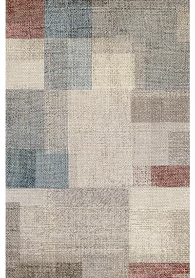Apelia Kadife Pamuk Tabanlı Yıkanabilen Kaydırmaz Antibakteriyel Salon Halısı 140x200 Çok Renkli
