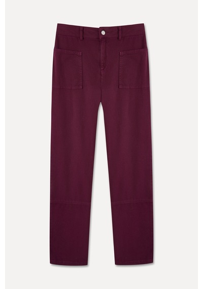 Mudo Kadın Kadın Mürdüm Cep Detaylı Straight Fit Pantolon 1264132