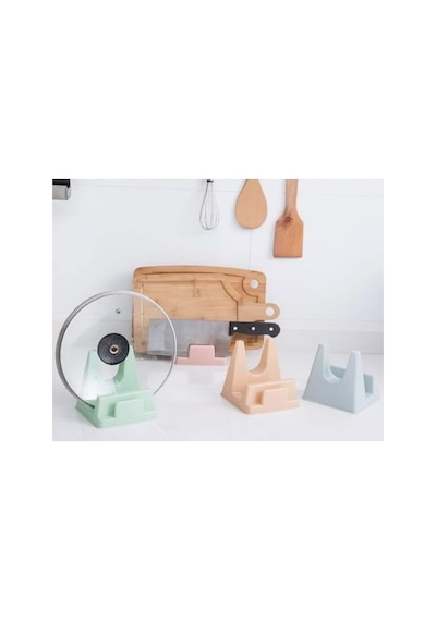Tencere Kapağı Ve Kesme Tahtası Tutucu Mutfak Standı, Plastik, 12x12,5 Cm, Çok Renkli