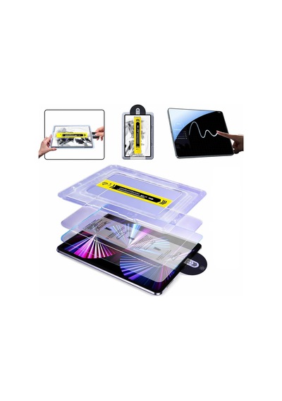 Kolay Kurulum Mekanizmalı Tablet Cam Samsung S10 Fe Plus 13.1 Sm-x626 İle Uyumlu Tablet Ekran Koruyucu Aparatlı Dokunmatik Kurulum Temperli Cam Oto Hizalama