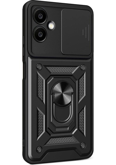 Samsung Galaxy Uyumlu  A07 4g Pars Lens Yüzüklü Silikon Siyah