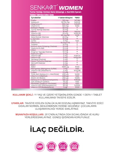 Senkavit Women Kadın Multivitamin Ve Mineral Complex +50 Yaş 120 Tablet