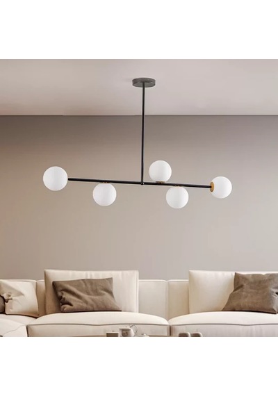 Ardent 5'li Sıralı Camlı Avize Ra-avz- 7543-81-26 Siyah