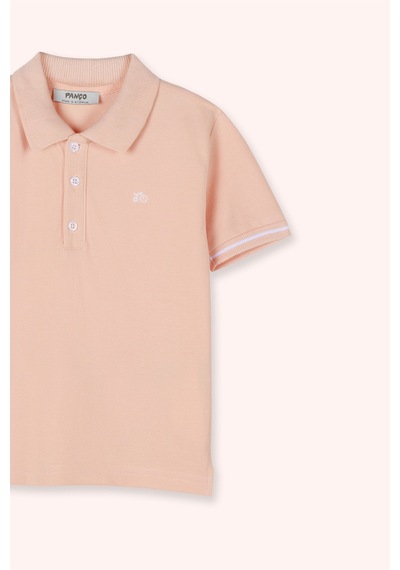 Panço Erkek Bebek Somon Polo Yaka Tişört Pembe