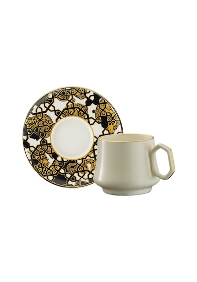 Sandro Moreno 1453 Burçlar Geometrik Gold 12 Parça 6 Kişilik Kahve Fincan Takımı 90 Ml Renkli
