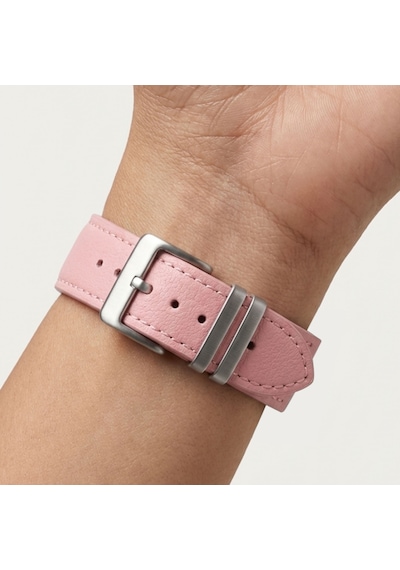 Goldoni Apple Watch Uyumlu Pembe İnce Gerçek Deri Kordonu Metal Köprülü