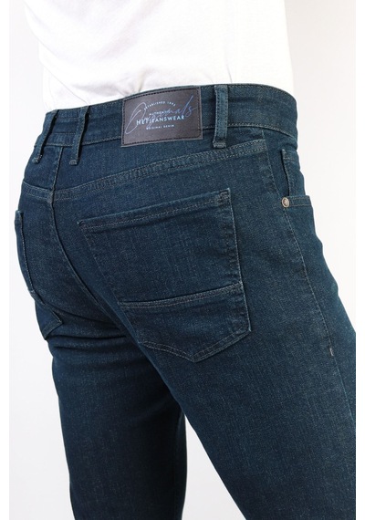 Erkek Slim Fit Dark Green Taşlamalı Jean Pantolon Hlthe1949 (492005704)