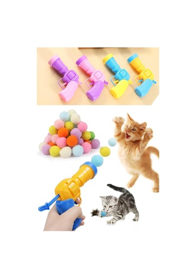 Kedi Oyun Tabancası İnteraktif - Peluş Toplarla Eğlenceli Oyun Zamanı, Ekstra Peluş Toplar Garantili