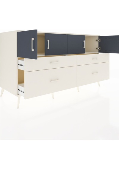 Kronos Konsol 2 Raflı 4 Çekmeceli 4 Kapaklı 176x59x99 Aytaşı-antr Aytaşı-antrasit/aytaşı