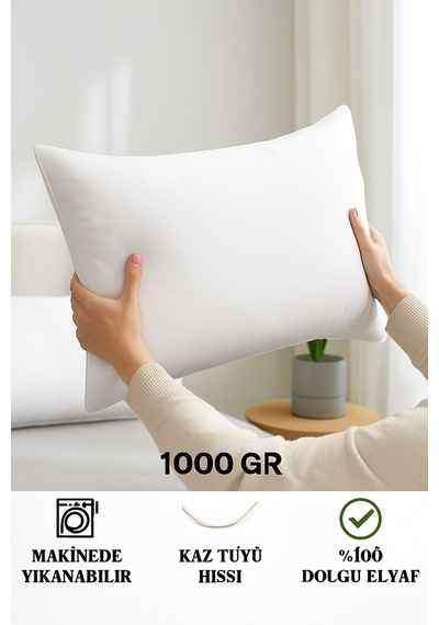 Premium Silikon Yastık 1000 Gram Beyaz