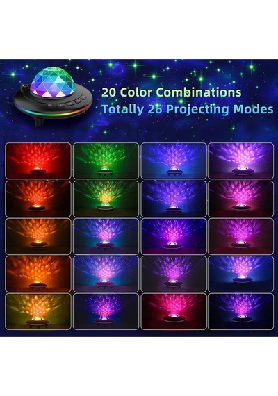 Galaxy Bluetooth Hoparlör Gece Lambası-müzik Senkron Led Yıldız Projektör-uzaktan Kumandalı Çok Renkli
