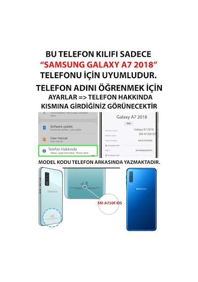 Samsung Galaxy A7 2018 Uyumlu Gece Yarısı Kedi Tasarımlı Baskılı Silikon Kılıf