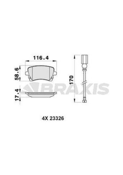 Braxis Ab0159 Arka Fren Balatası Fişli Transporter T5 T6 1.9 2.0 2.5tdı 03-15 7e0698451b
