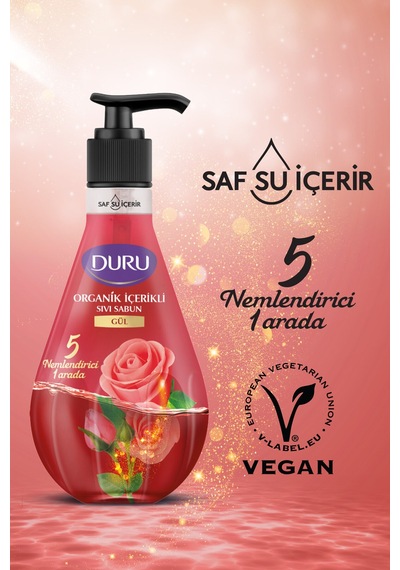 Organik Içerikli Gül Sıvı Sabun 3x500ml