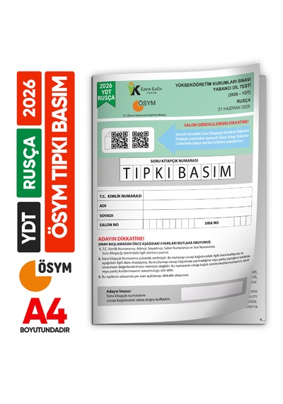 2026 Yks Ydt Rusça Ösym Tıpkı Basım Çıkmış Soru Deneme Kitapçığı Türkiye Geneli