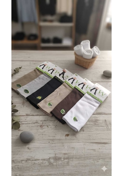 Bambu Dizaltı Çorap 6'lı Paket Beyaz
