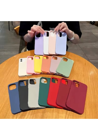 Apple Uyumlu iPhone 11 Kılıf Yumuşak Silikon İçi Kadife Lansman Kapak . Krem