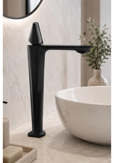 Vıta Uzun Lavabo Bataryası Mat Sıyah Mat Siyah