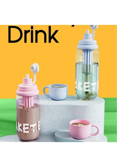Shotay Cup Cover Su Matarası Tritan Mavi 800ml Mavi