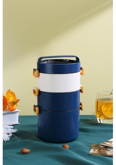 Backpacker Paslanmaz Çelik Yemek Kutusu 1800ml Mavi