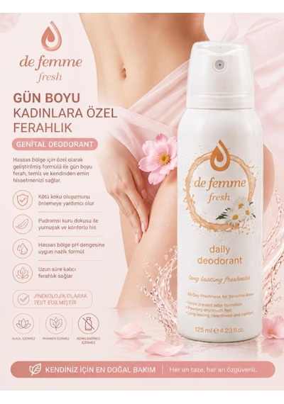 De Femme Fresh Daily İntim Deodorant 125 Ml+saç Proteini Hediyeli