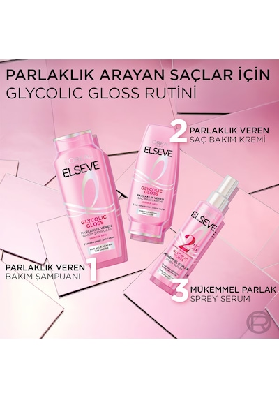 Elseve L'oreal Paris Elseve Glycolic Gloss Parlaklık Veren Bakım Şampuanı 300 Ml