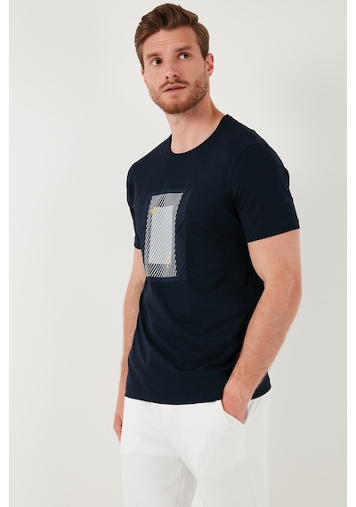 Buratti Pamuklu Slim Fit Bisiklet Yaka Erkek T Shirt 646R7930 Lacivert