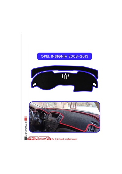 Opel Insignia 2008-2013 Torpido Koruma Halısı Mavi Kenar