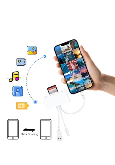 Type-c Usb Lightning Otg Apple iPhone  Uyumlu  Tf Sd Micro Kart Okuyucu Card Çevirici Dönüştürücü Adaptör